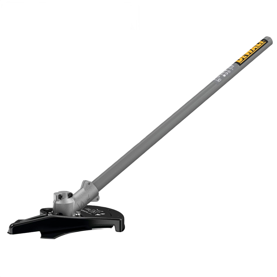 Gray metal split boom attachment for brush cutting with black guard for trimmers and edgers in Dewalt outdoor power tools collections