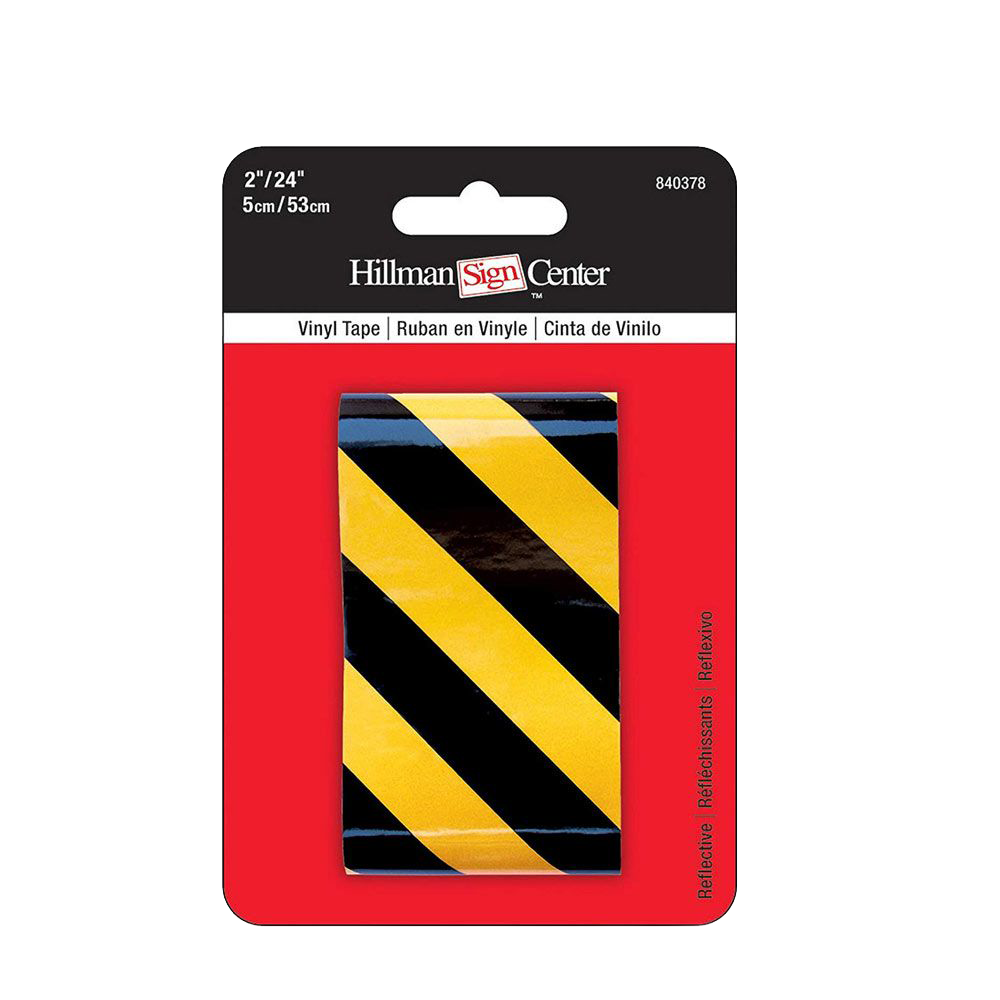 Hillman Yellow & Black Diagonal Striped Reflective Tape