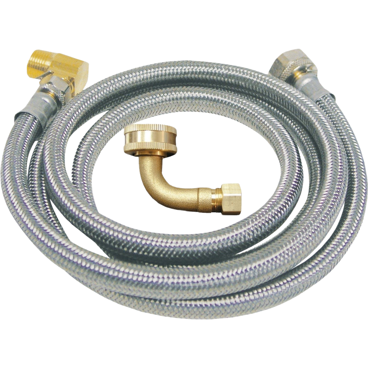 Flexible stainless steel dishwasher connector with brass fittings for plumbing repair and faucet parts under $50 collection