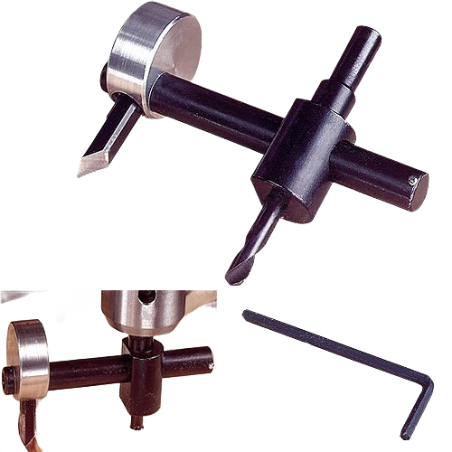 Adjustable hole cutter with reversible drill bit and guide wheel for woodworking and home improvement tools under $50 collections