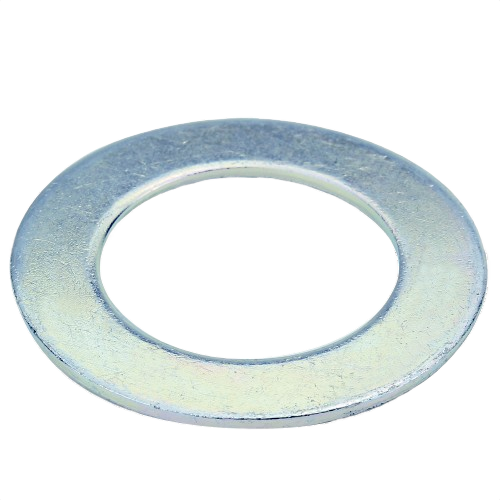 Flat metal washer with smooth finish designed for use in tools and home improvement applications