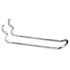 Zinc-plated loop peg hook with curved ends designed for tool organization and home improvement projects