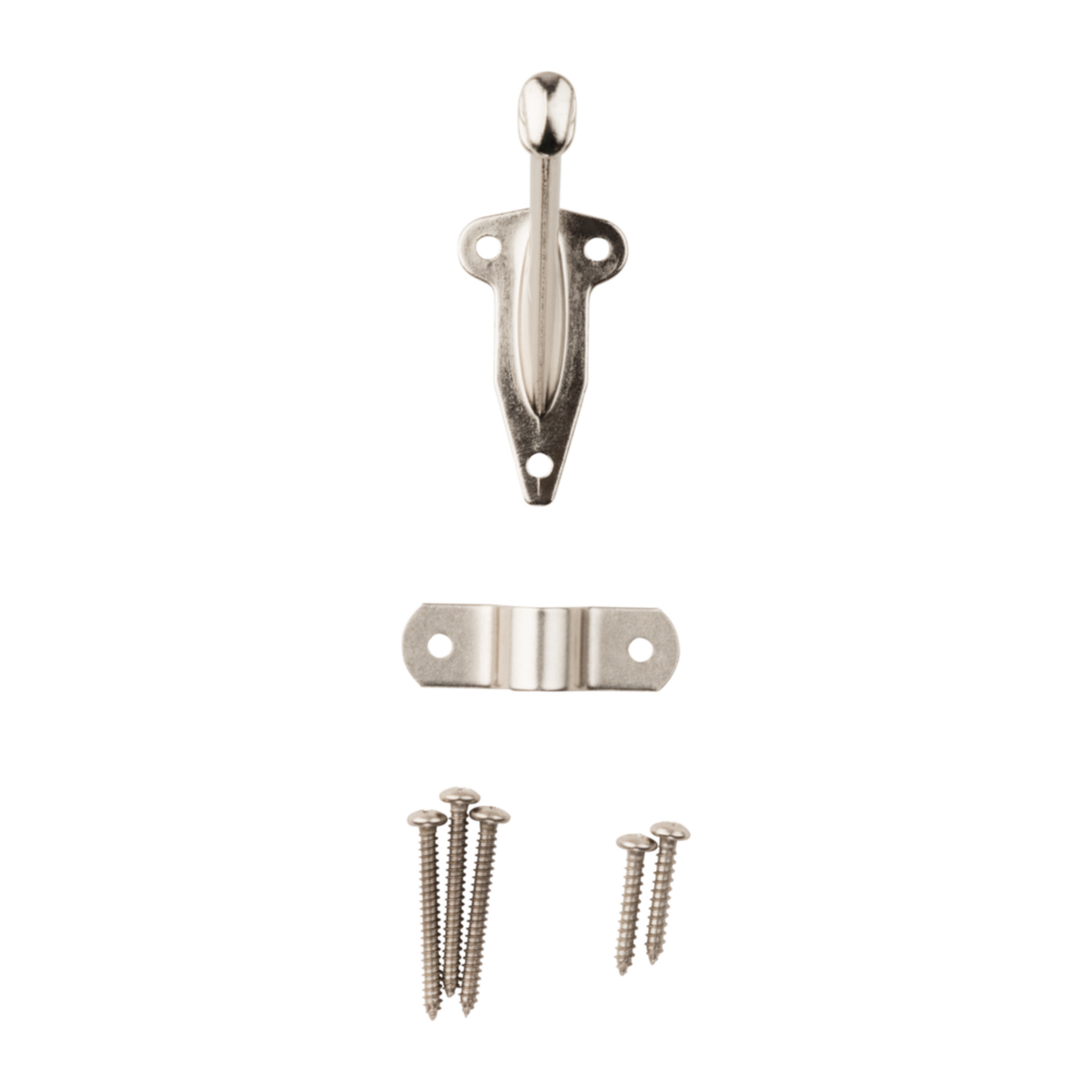Satin nickel aluminum handrail bracket set with mounting hardware for shelving and home improvement projects under $50