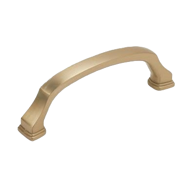 Golden champagne cabinet pull with a classic curved design for hardware and furniture accessories collections
