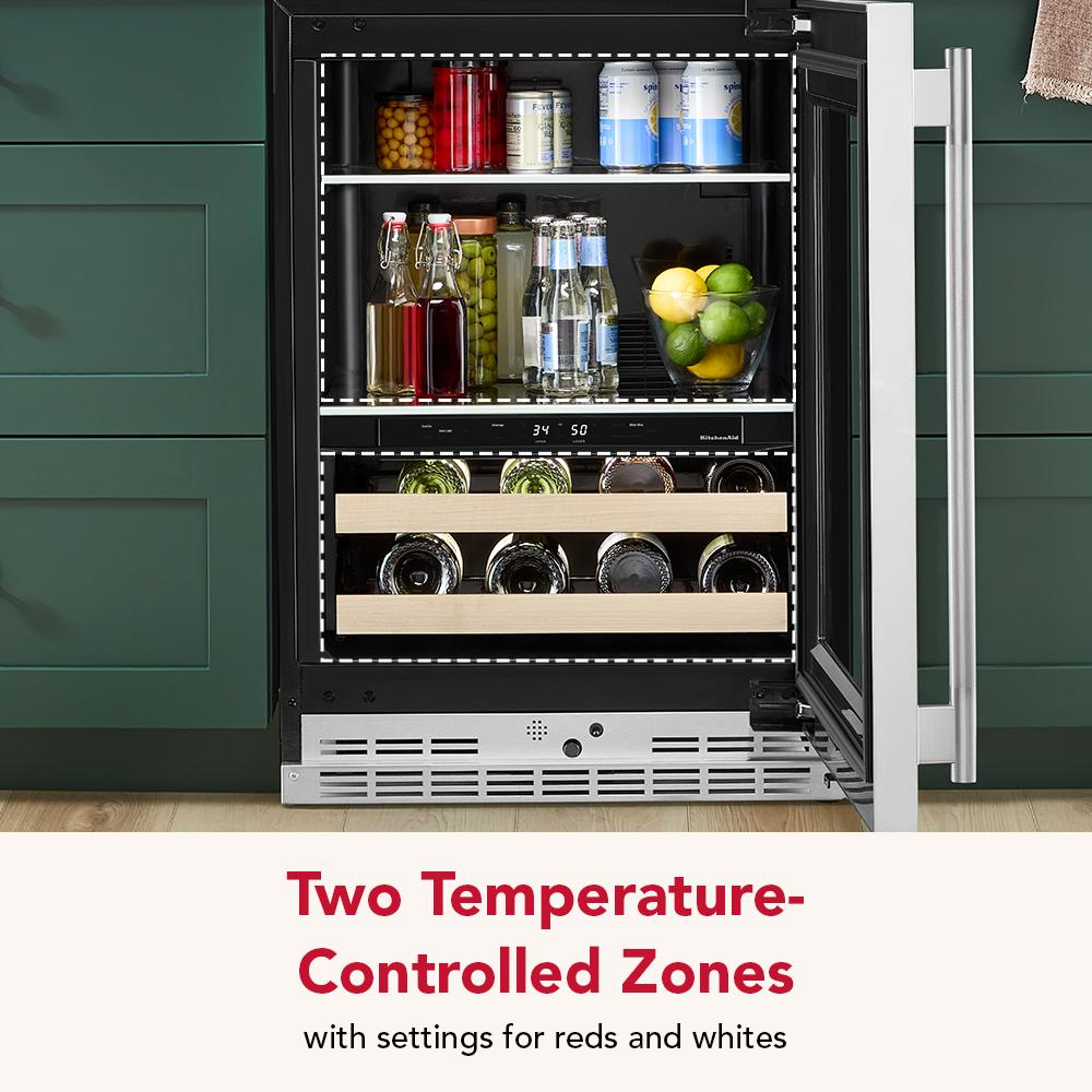 4.8 Cu. Ft. 24-Inch Panel-Ready Beverage Center with Right Door Swing and 14-Wine Bottle Capacity with Metal-Front Racks