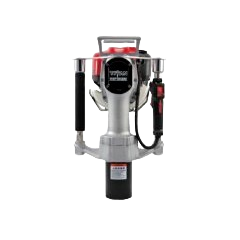 Heavy-duty power post driver with steel barrel and dual handles, part of Rental Equipment for home improvement tools at Hartville Hardware.