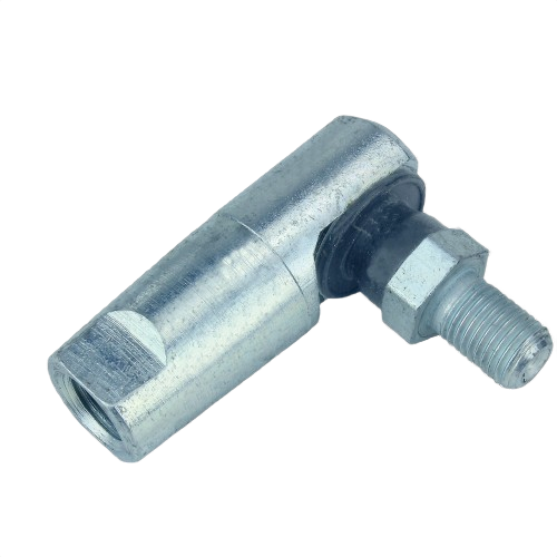 Metal steering wheel ball joint with hexagonal nut and threaded bolt for machinery repair and maintenance tasks