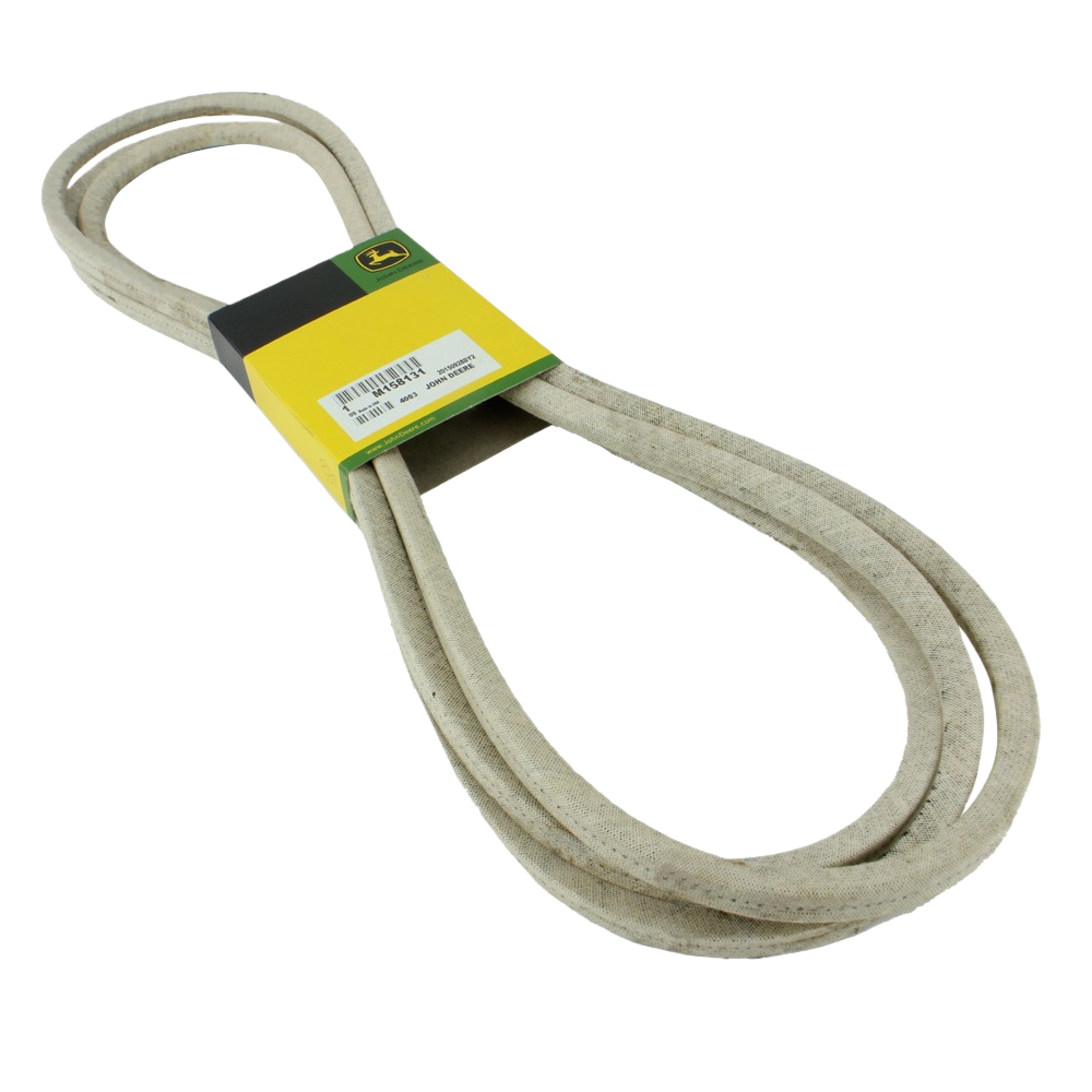 Deck drive V-belt with reinforced fabric construction for lawn mower deck maintenance and home improvement tasks