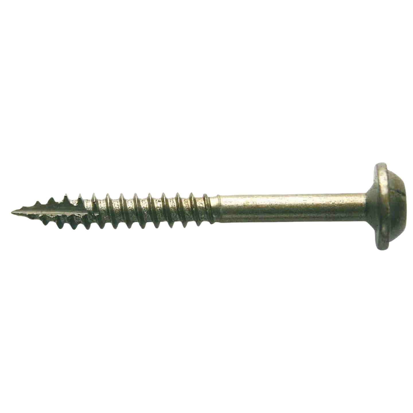 Single fine thread zinc coated screw with flat head designed for woodworking and home improvement projects