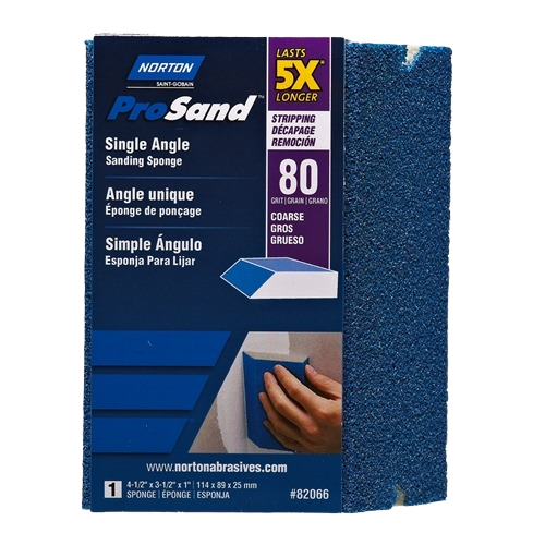 Blue coarse 80-grit angle sanding sponge for home improvement in sand paper and patching repair tools collection