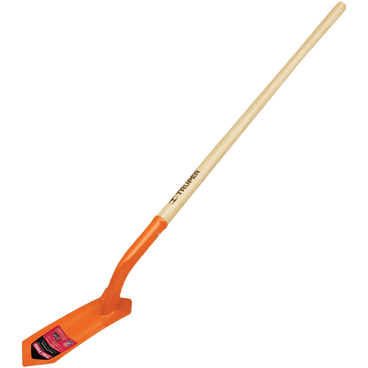 Truper Pro wood-handle trench shovel with front-turned step for versatile digging in garden tools and outdoor equipment