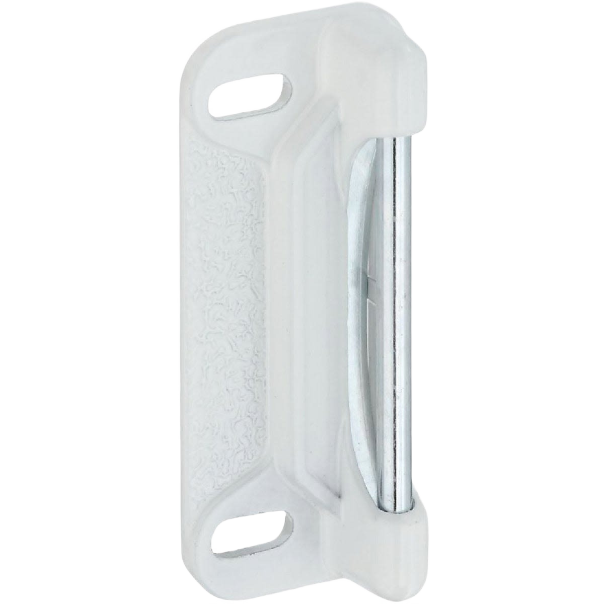 White screen door strike plate with spring-loaded latch for door accessories and home improvement under $50