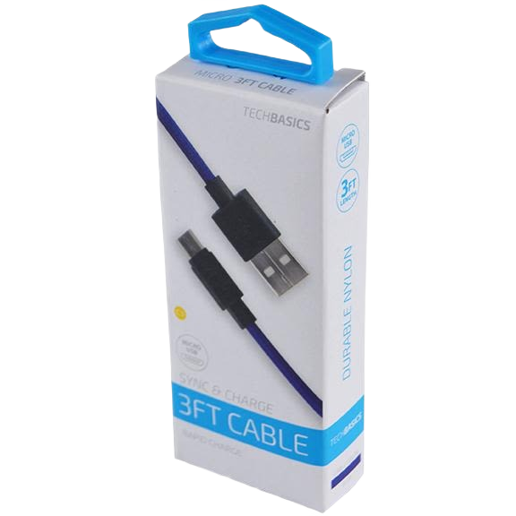 3-foot durable nylon Micro USB charging and syncing cable in blue for electrical devices under $50 collection