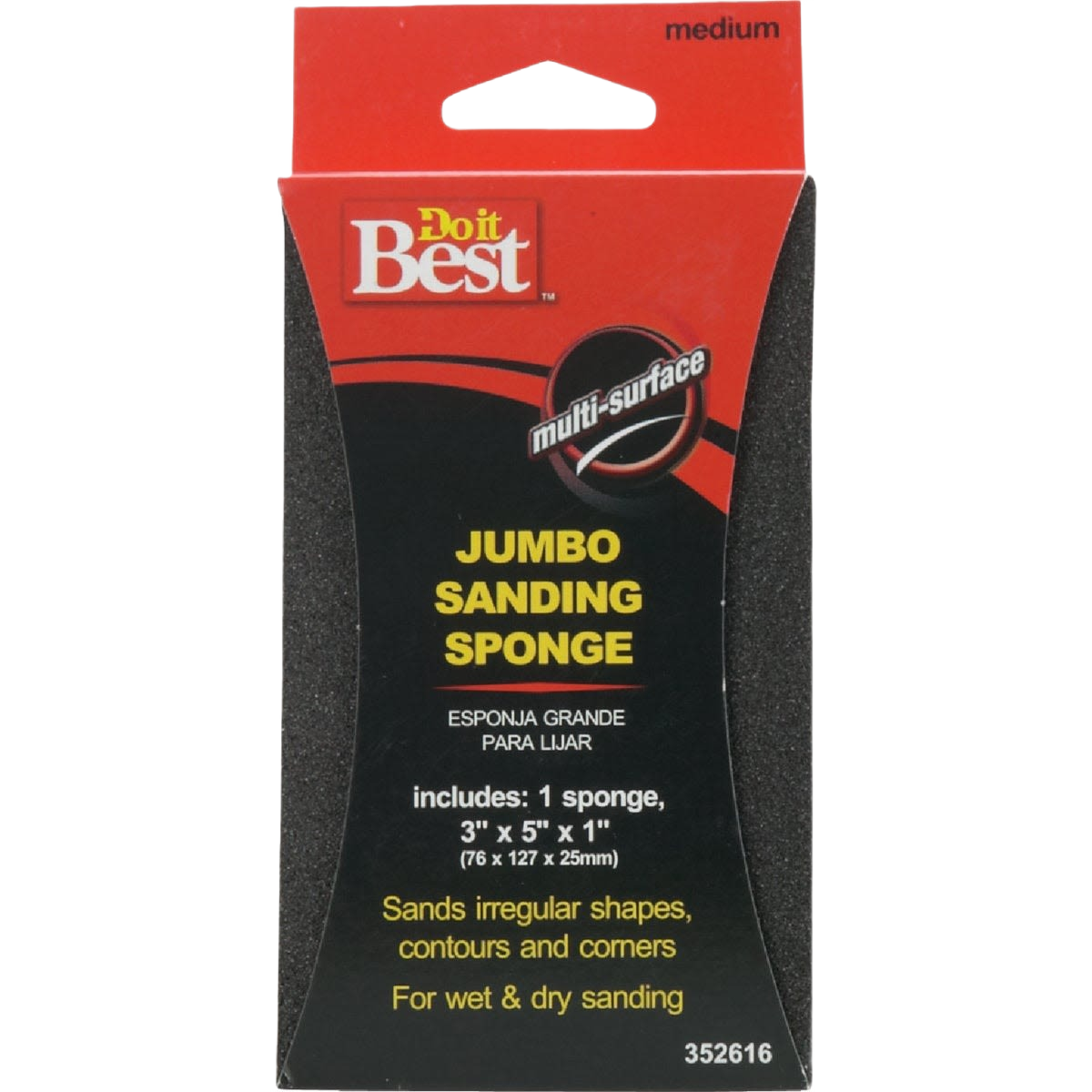 Do it Best jumbo medium 80-grit sanding sponge for versatile wet and dry sanding in home improvement tools collection