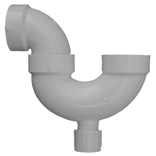 Charlotte Pipe 1-1/2" White PVC P-Trap with Cleanout