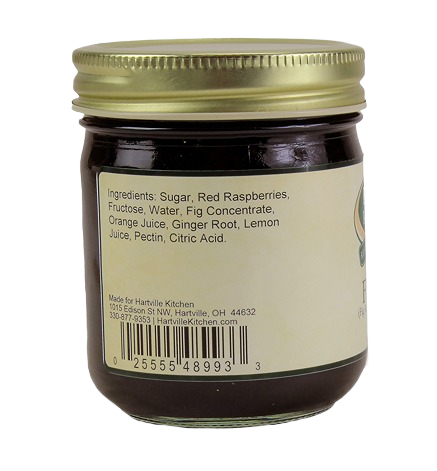 Back view of 9 oz jar showing ingredients and barcode in jams and jellies collection under $25