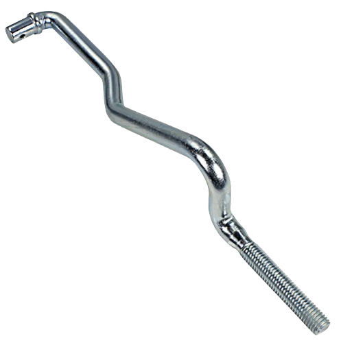 Galvanized steel mower deck lift linkage arm with threaded end for lawn equipment and home improvement tasks