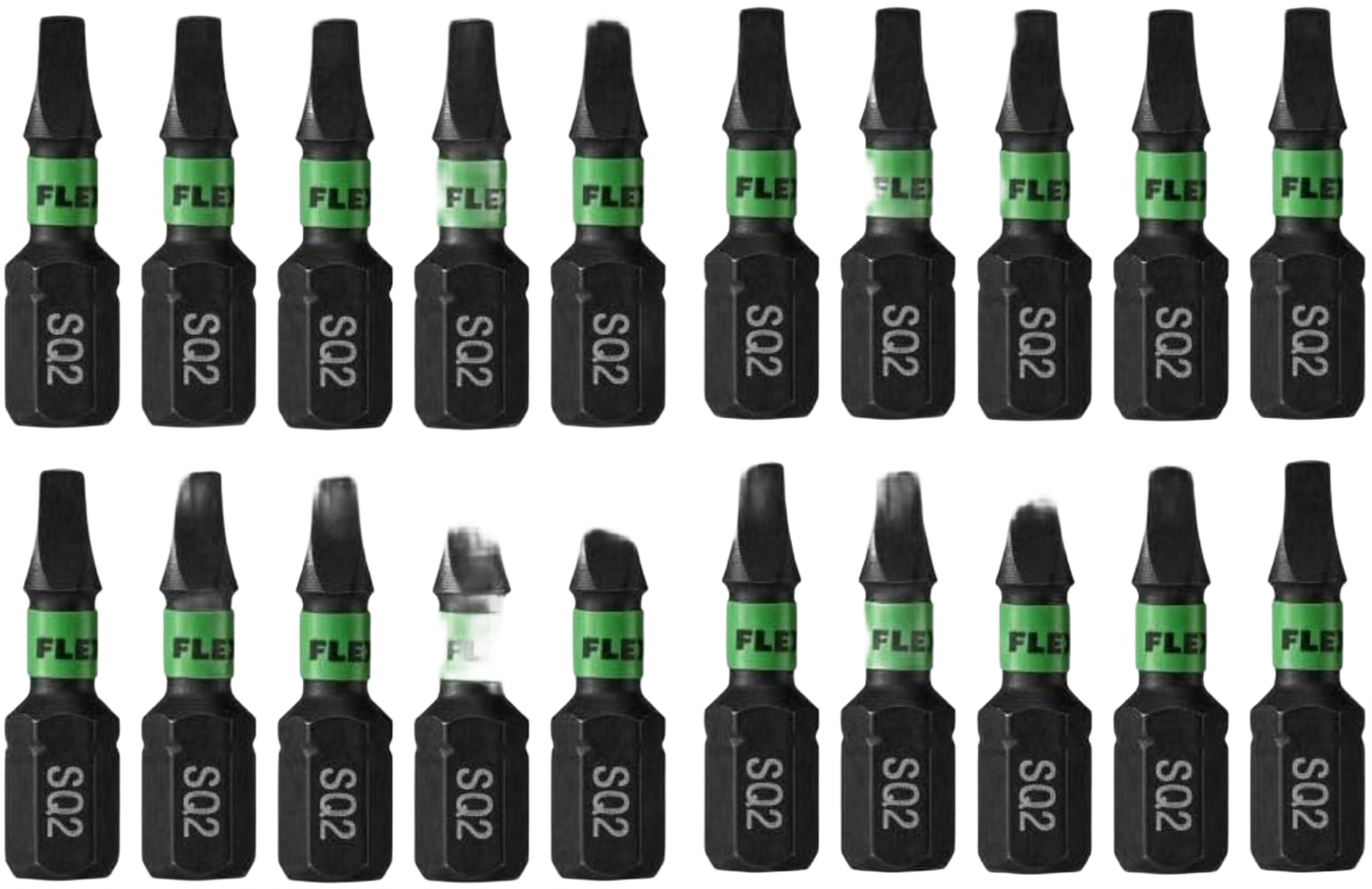FLEX Impacks 20-Pc. 1" SQ2 Impact Driver Bits