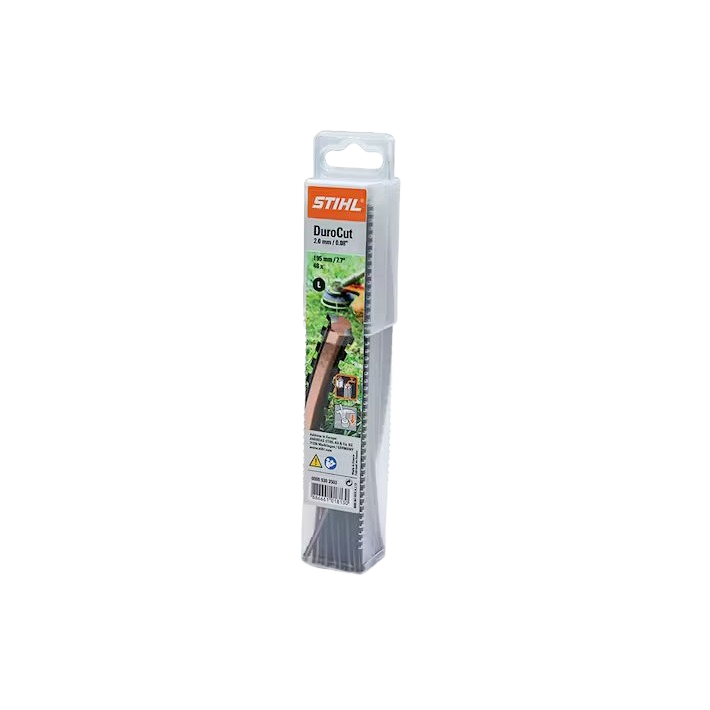 Package of durable STIHL DuroCut serrated trimmer line in clear plastic case for power tool accessories under $50 collection