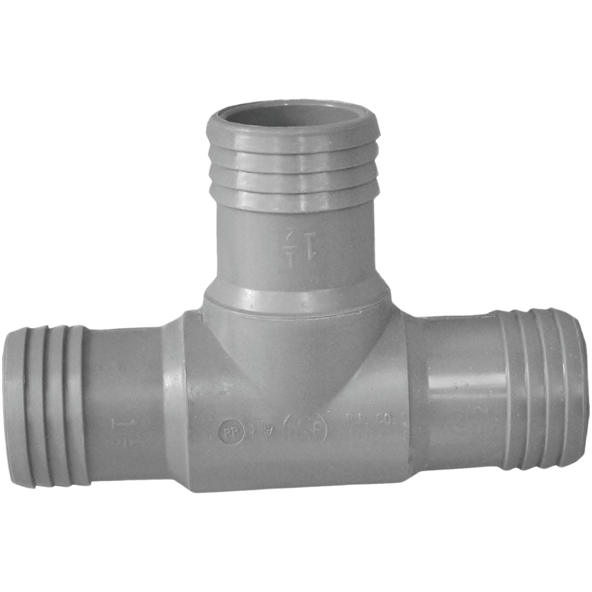 Gray polypropylene pipe insert elbow fitting designed for plumbing and irrigation under $50 at Hartville Hardware