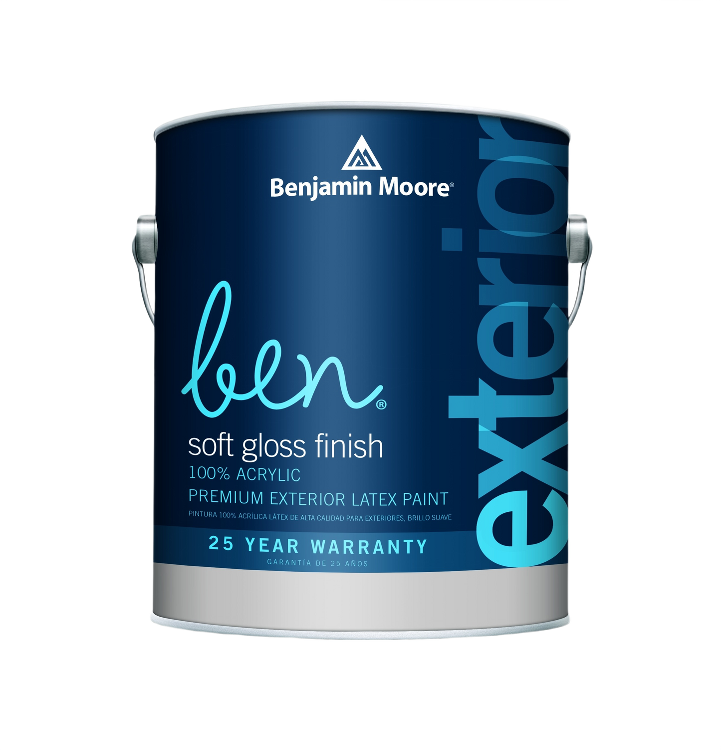 Benjamin Moore Ben 2X exterior latex paint with soft gloss finish for exterior walls and doors in paint supplies collections