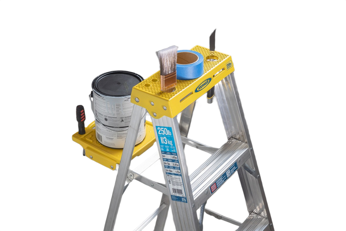 Werner 6 ft. Aluminum Type I Step Ladder, 250 Lb. Capacity