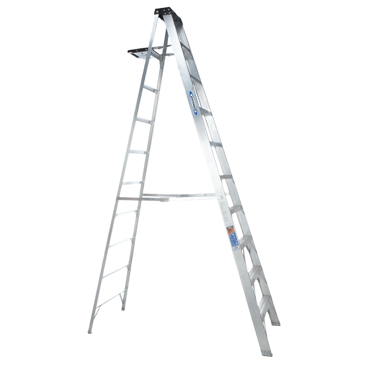 Lightweight aluminum step ladder with slip-resistant steps for safe use in tools and home improvement tasks