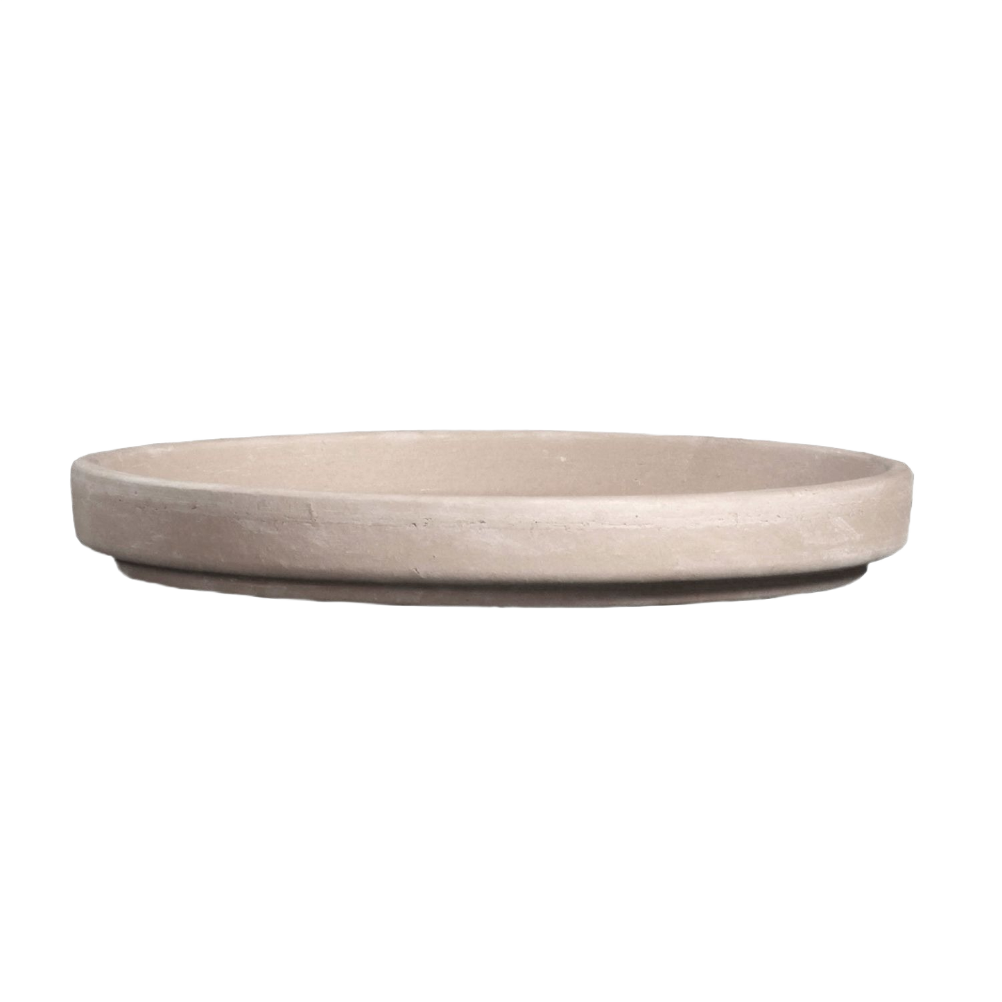 Round granite clay saucer with waterproof finish for plant drainage in home improvement and gardening use