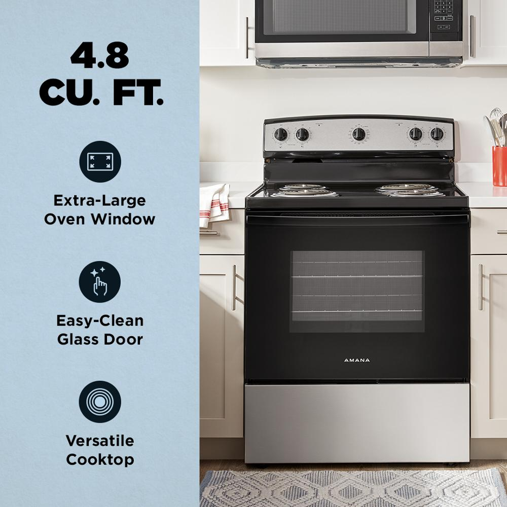 Amana® 30-Inch Electric Range with Extra-Large Oven Window
