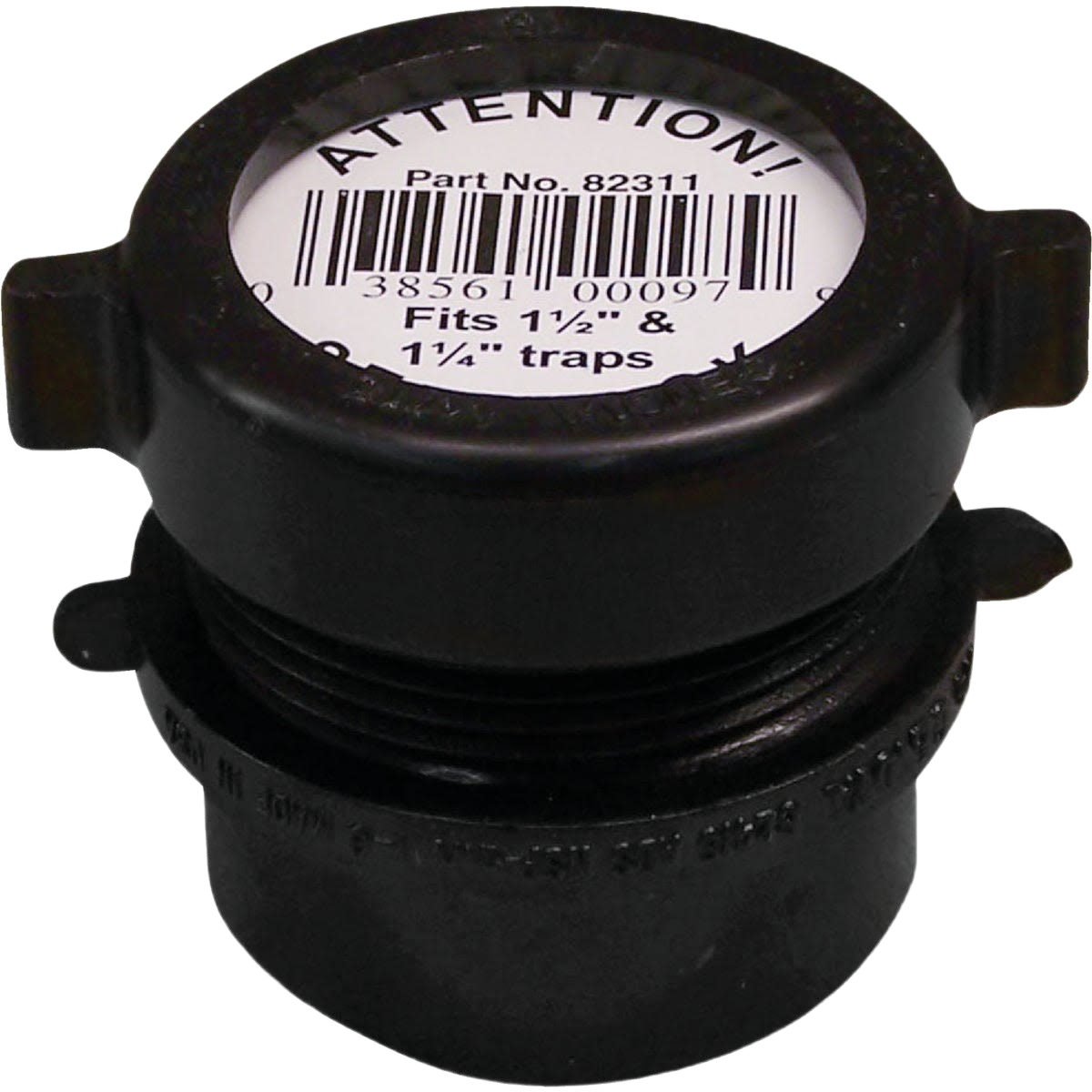 Black ABS threaded waste adapter for 1-1/2 inch and 1-1/4 inch traps in plumbing and pipes category under $50
