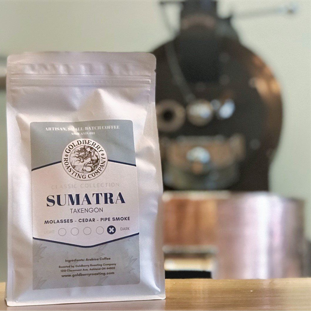 Bag of artisanal Sumatra Takengon ground coffee with rustic flavor notes in Drinks and Food & Beverage collections under $50