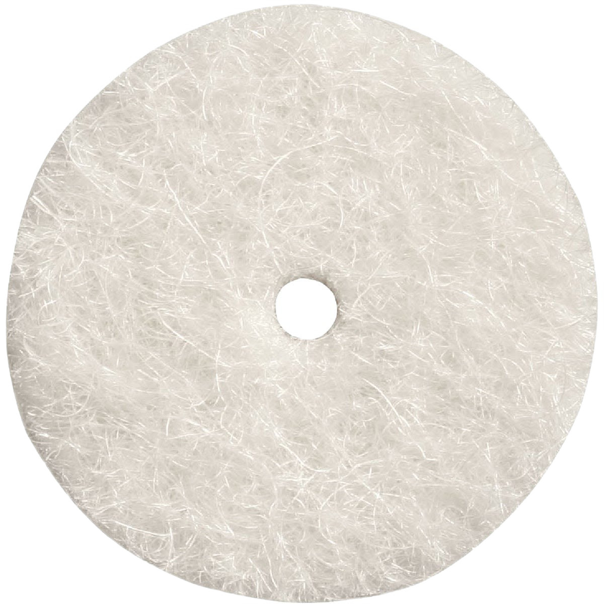 White felt polishing wheel with center hole for rotary tool accessories in sanding and finishing collections