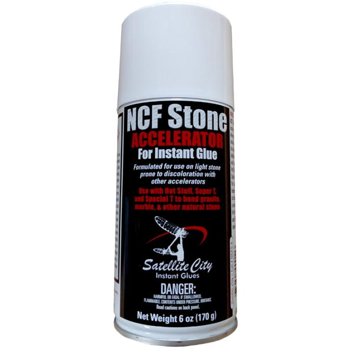 Aerosol can of stone accelerator for instant glue designed for light-colored granite and marble in glue and paint supplies collections