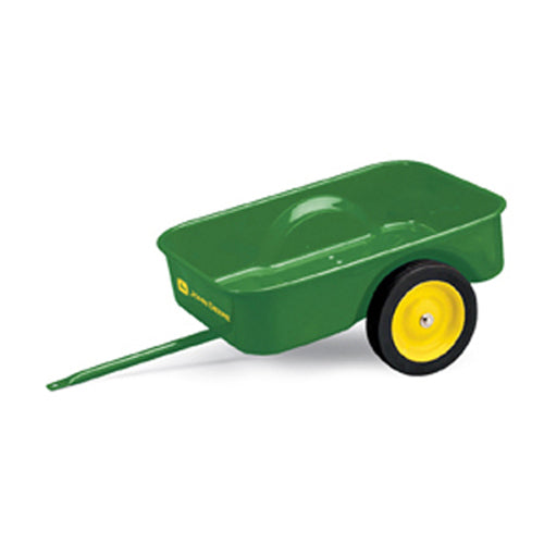 Green two-wheel pull-behind toy trailer for kids, part of vehicles and toys collection under $100 category