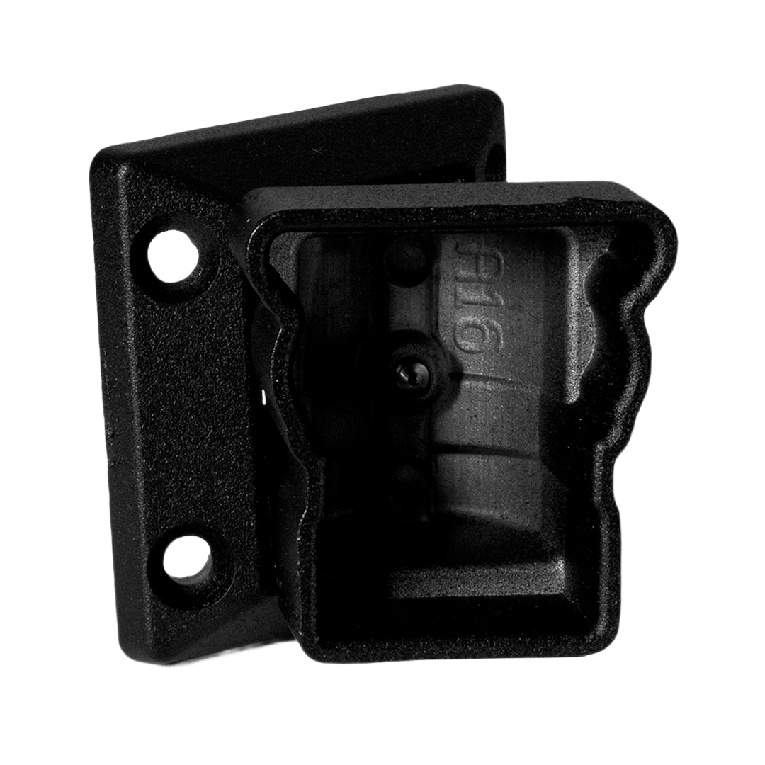 Black metal vertical swivel bracket with mounting holes for tools and home improvement projects, 2-pack set