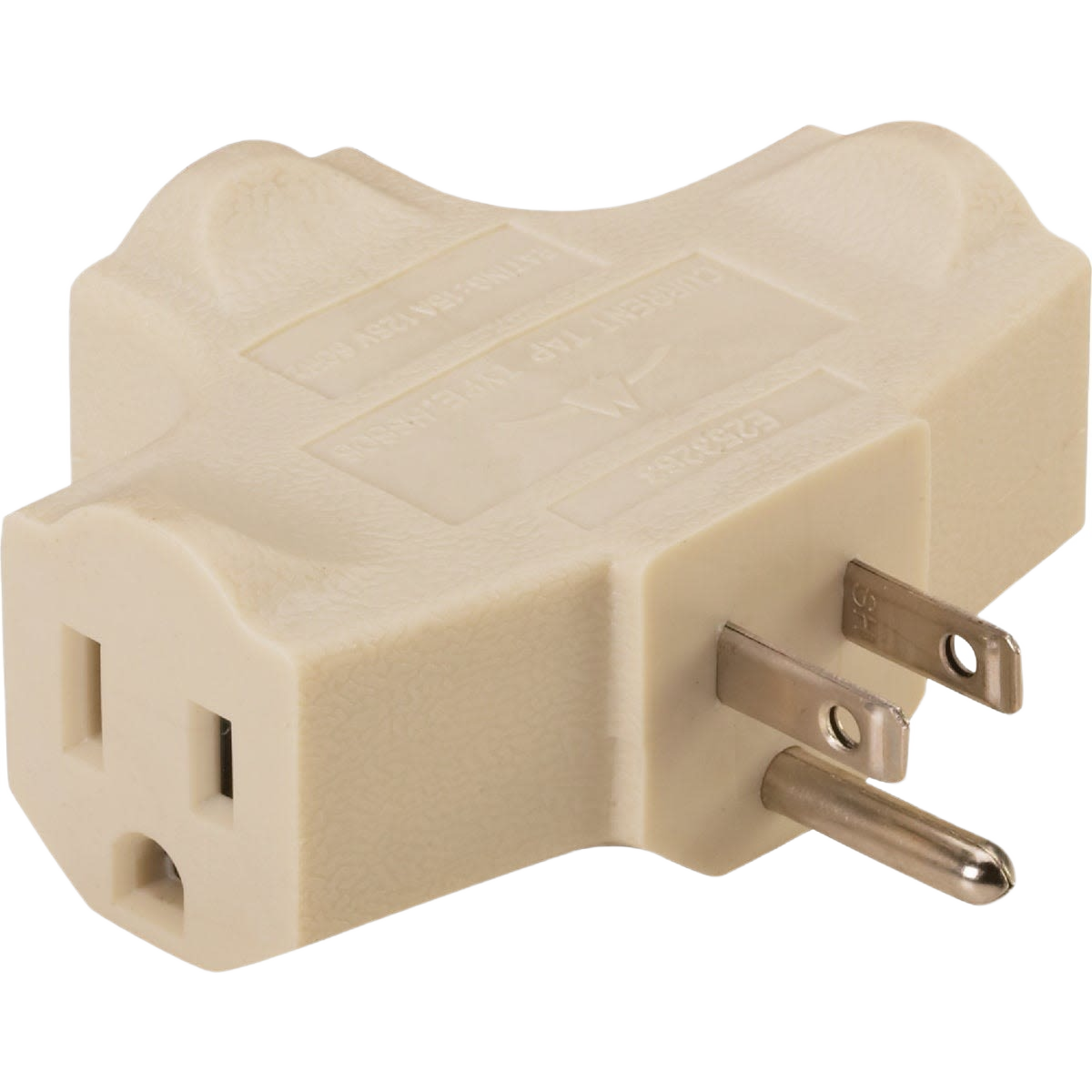 Beige electrical tap adapter with three grounded outlets for adding power points in home improvement projects under $50