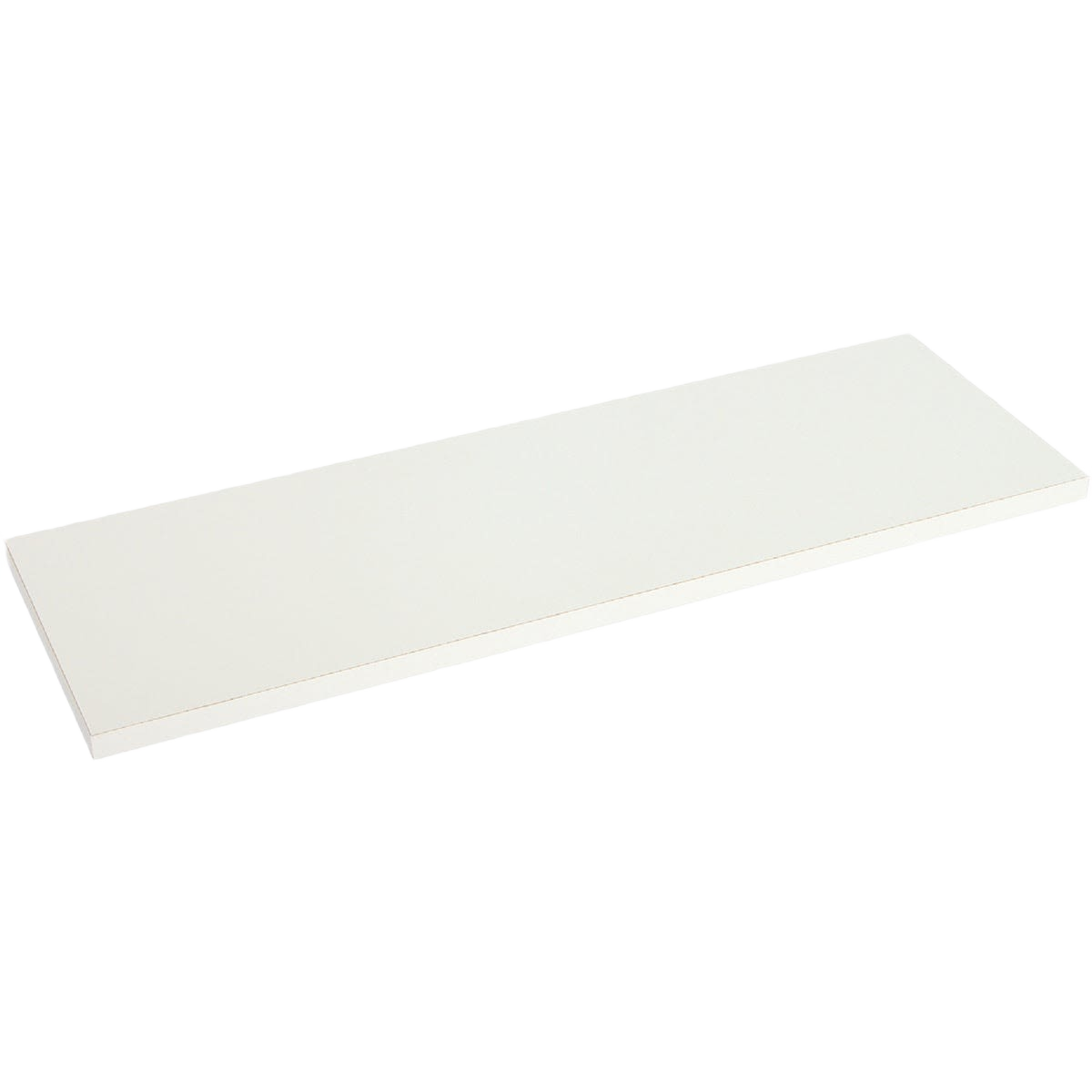 White all-purpose shelf panel made from durable particle board for storage and organization projects under $50