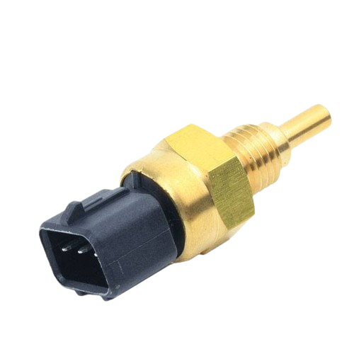 Brass temperature sensor with black plastic electrical connector for tools and home improvement applications