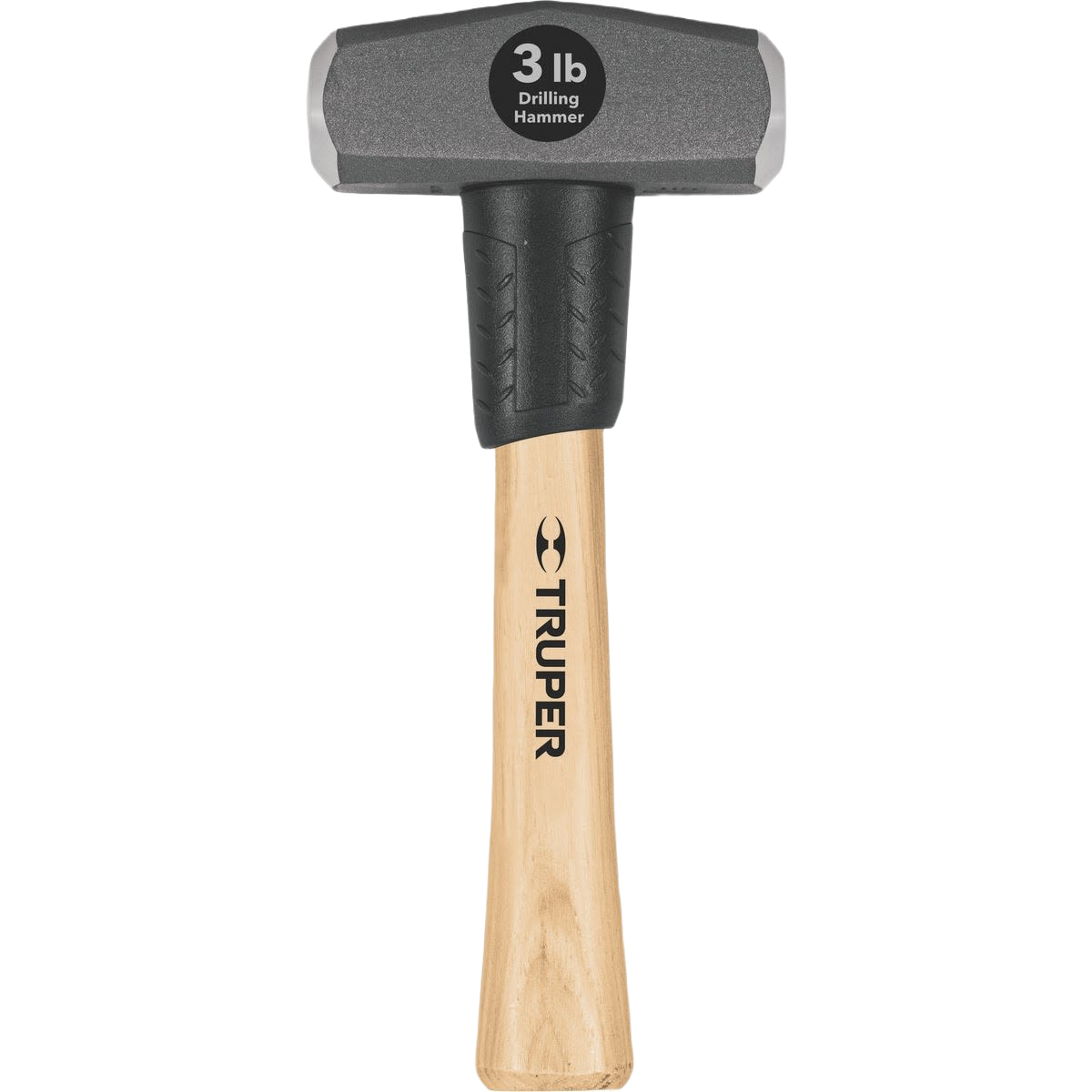 3 lb steel drilling hammer with hickory handle and ergonomic grip for tools and home improvement tasks