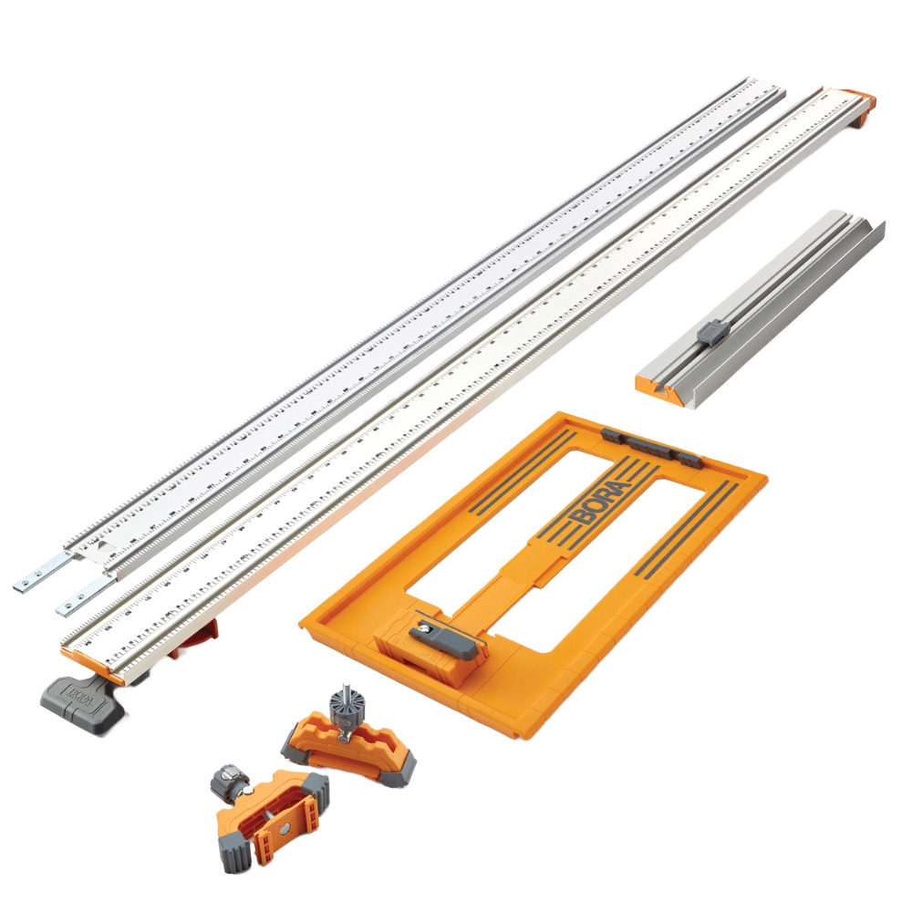 5-piece Bora Tool NGX Deluxe set with clamp edge system for power tool and saw accessories collections