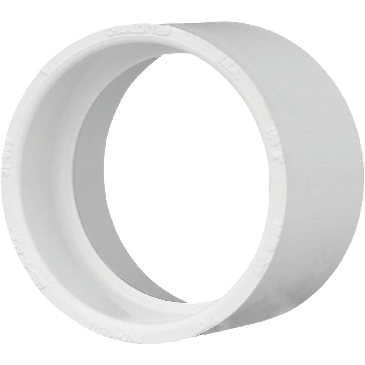 White PVC coupling pipe fitting for plumbing connections in Pipes & Fittings and Home Improvement collections