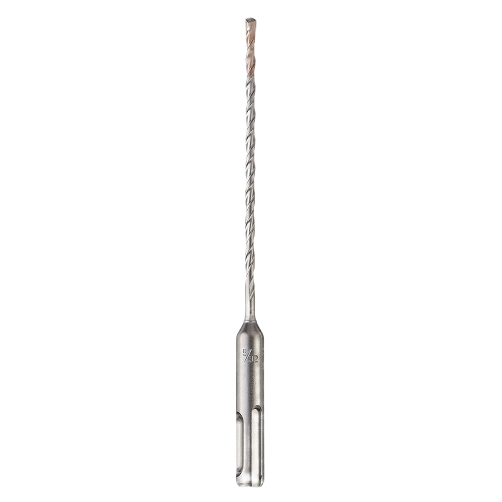 5/32" SDS-Plus 2-cutter rotary hammer drill bit with breaker point designed for fast, clean drilling in power tool accessories and home improvement tasks