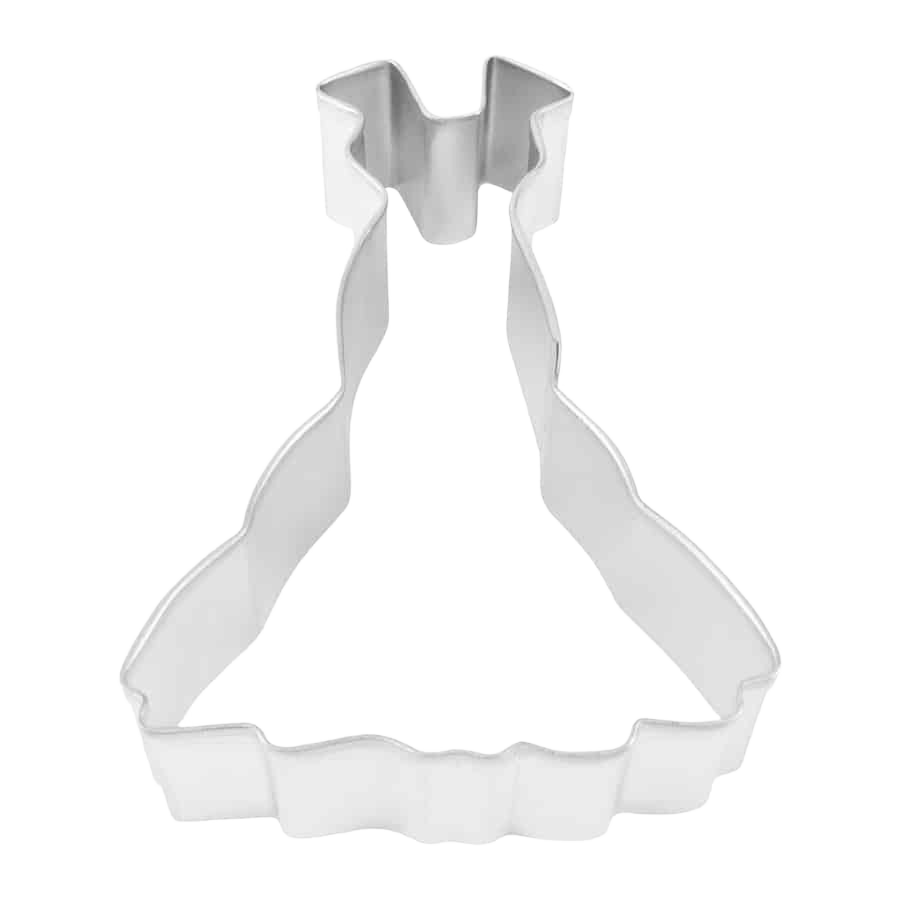 Tinplated steel cookie cutter shaped like an elegant dress for bakeware and kitchen gadgets under $50 collection