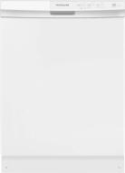 White 24-inch built-in dishwasher with integrated handle and control panel, part of kitchen appliances collection