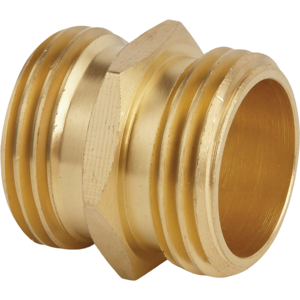 Brass non-swivel hose connector with 3/4 inch male threaded fittings for watering and irrigation under $50