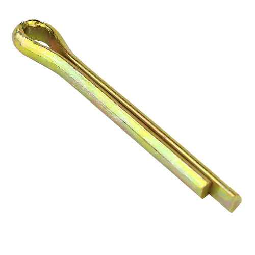 Yellow zinc-plated steel cotter pin for secure fastening in John Deere parts and lubricants under $25 collections