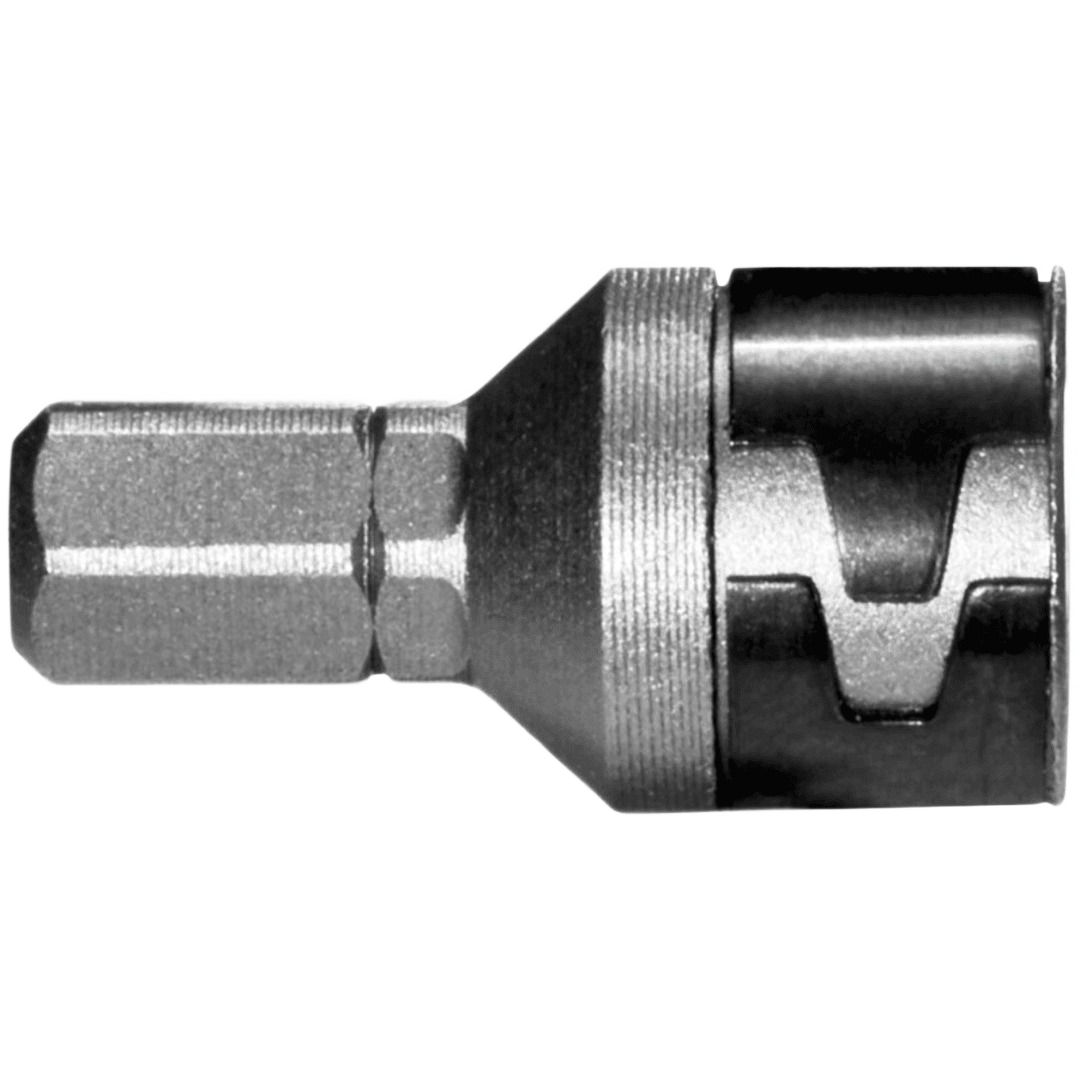 Metal socket wrench attachment with hex shank designed for power tool use in tool and accessory collections