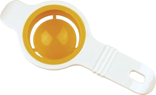 White and yellow durable plastic egg separator kitchen gadget for easy yolk and white separation under $50