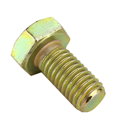 Gold-toned hex head cap screw for John Deere parts and lubricants, suitable for home improvement and hardware needs