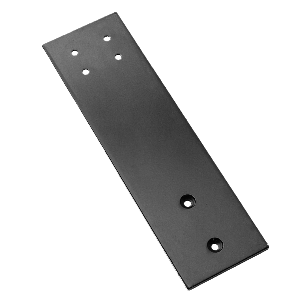 Black metal support brace with mounting holes for shelving and organization in hardware collections under $50